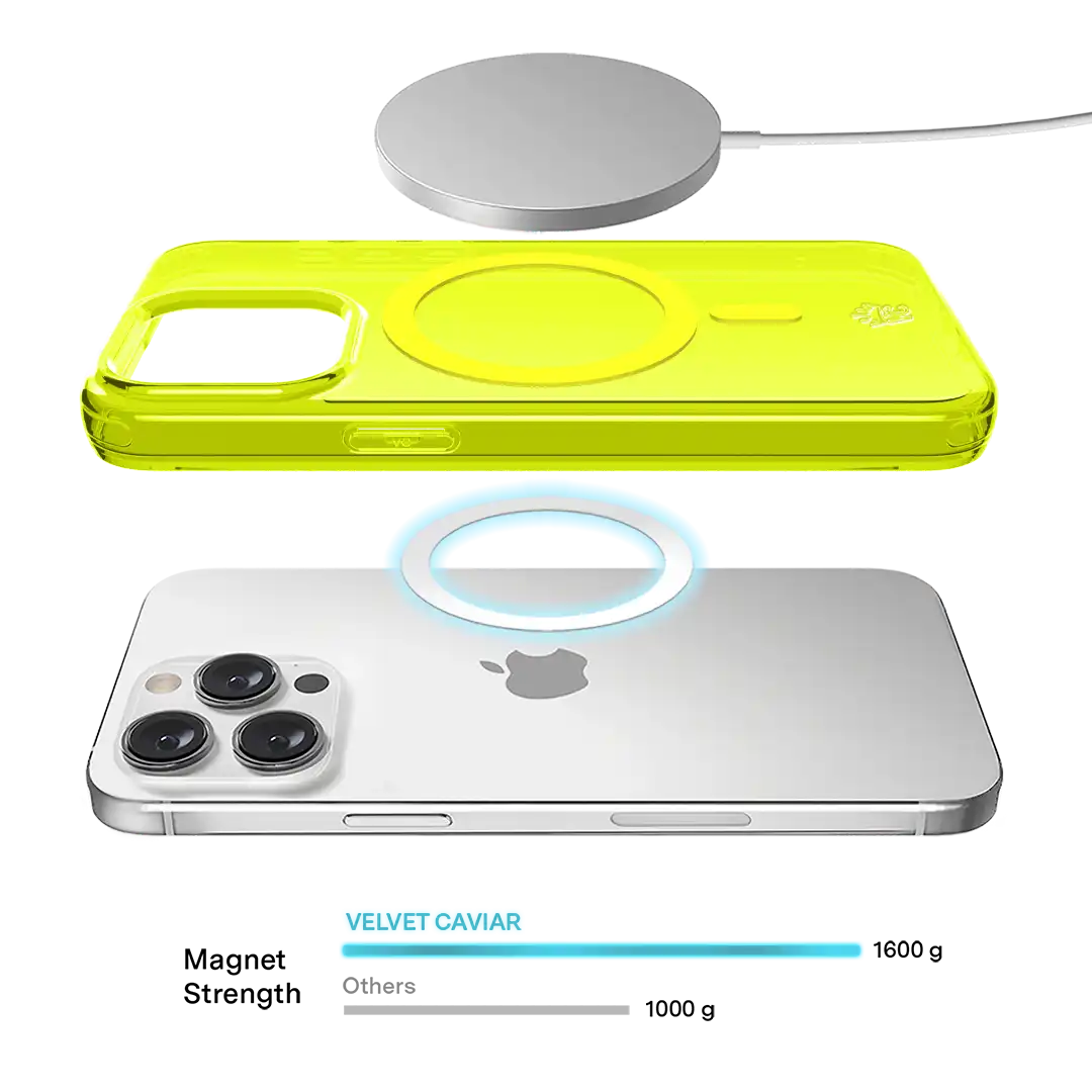 Neon Yellow Clear iPhone Case