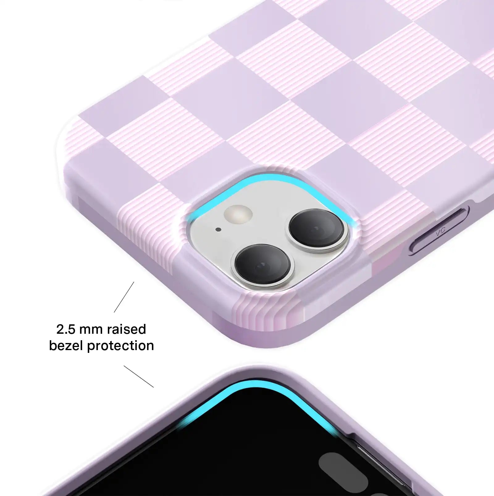 Lilac Vibe Checkered iPhone Case