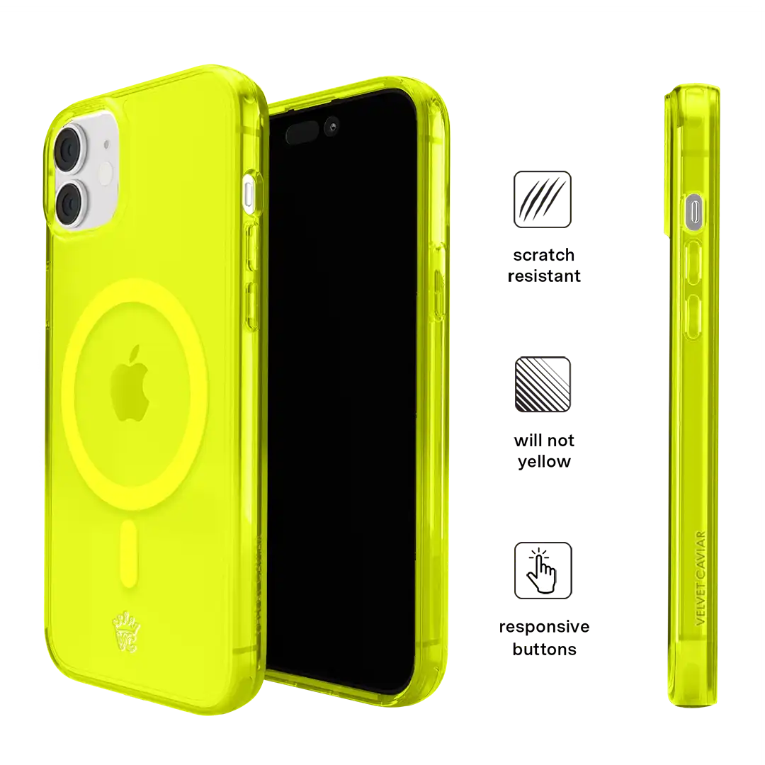 Neon Yellow Clear iPhone Case
