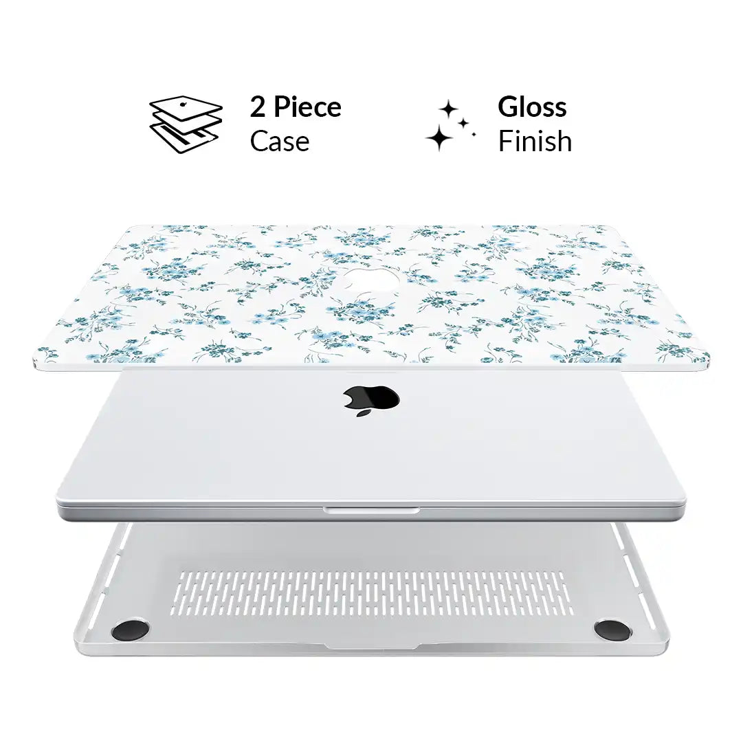 French Blue Floral MacBook Case