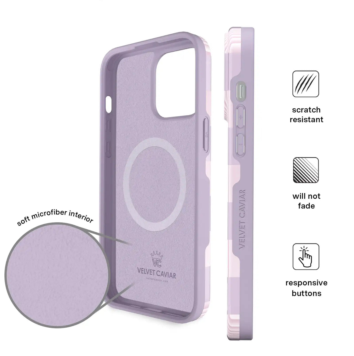Lilac Vibe Checkered iPhone Case