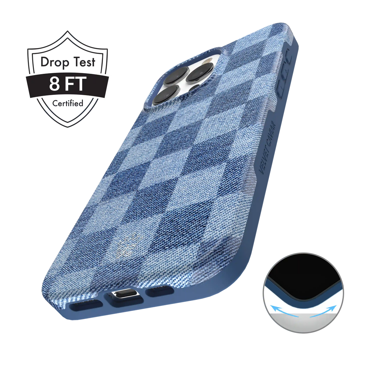 Denim Vibe Checkered iPhone Case