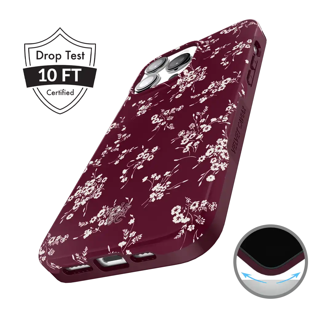 French Burgundy Floral iPhone Case