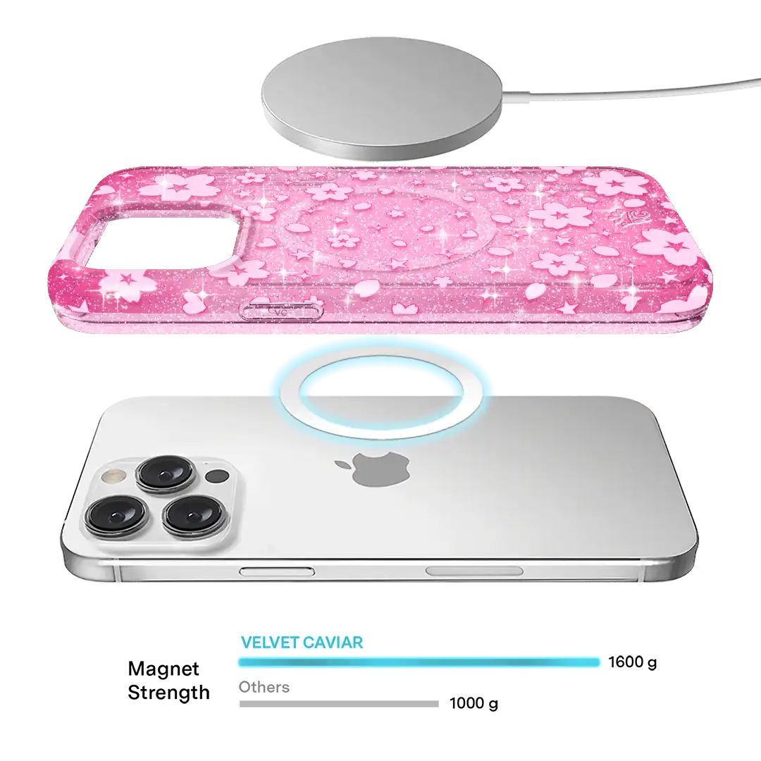 Cherry Blossom Glitter iPhone Case