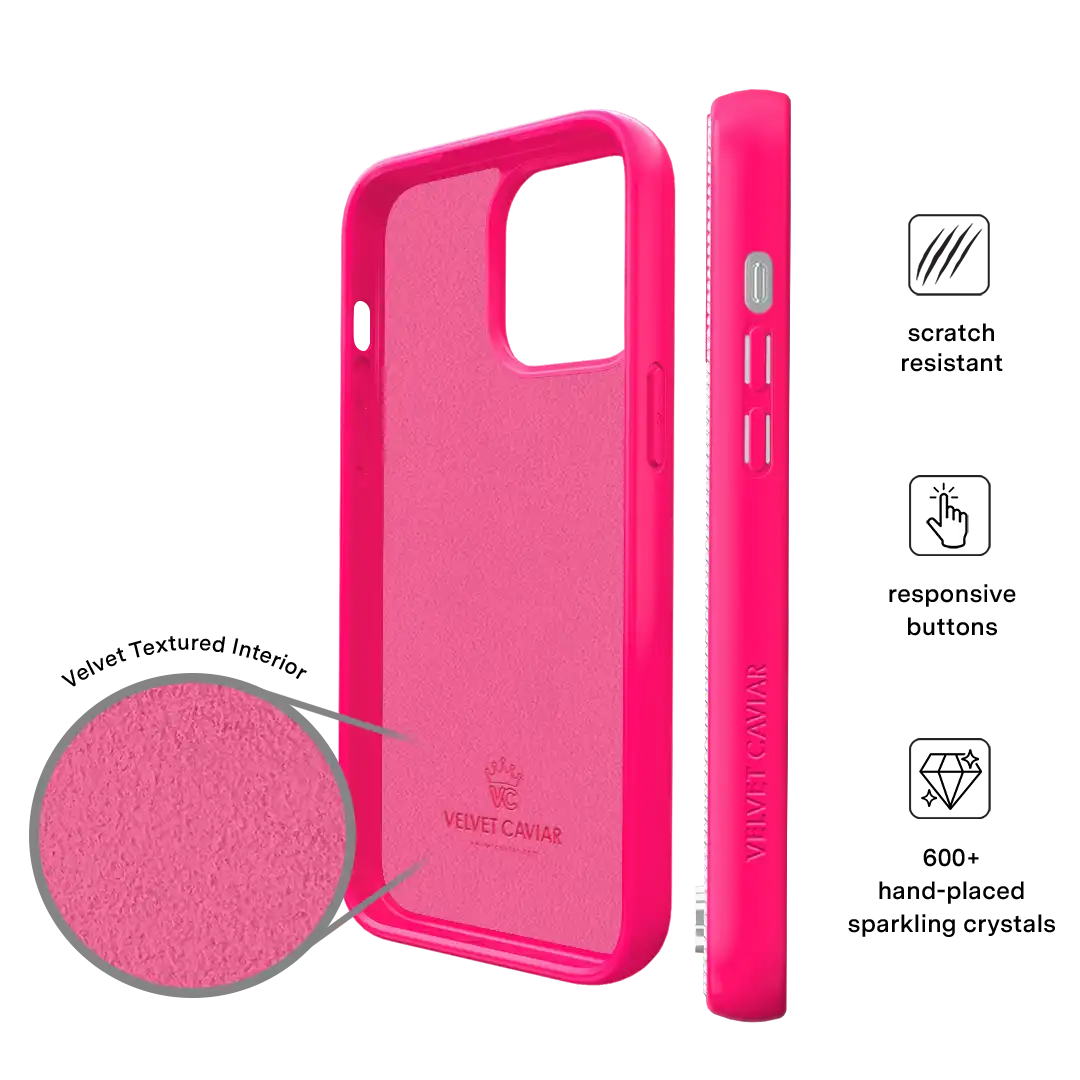Hot Pink Caviar Crystals iPhone Case