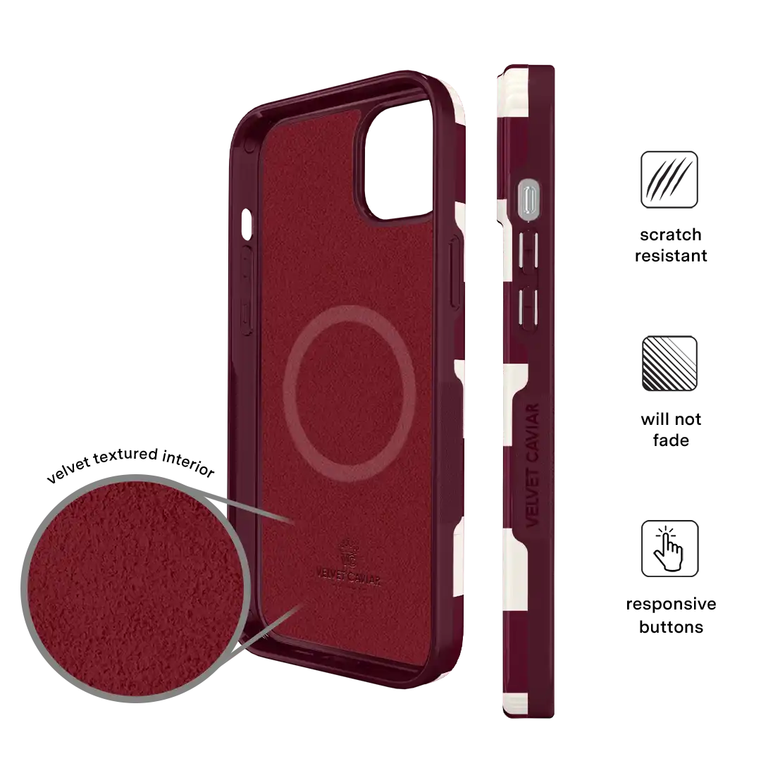 Burgundy Vibe Check iPhone Case