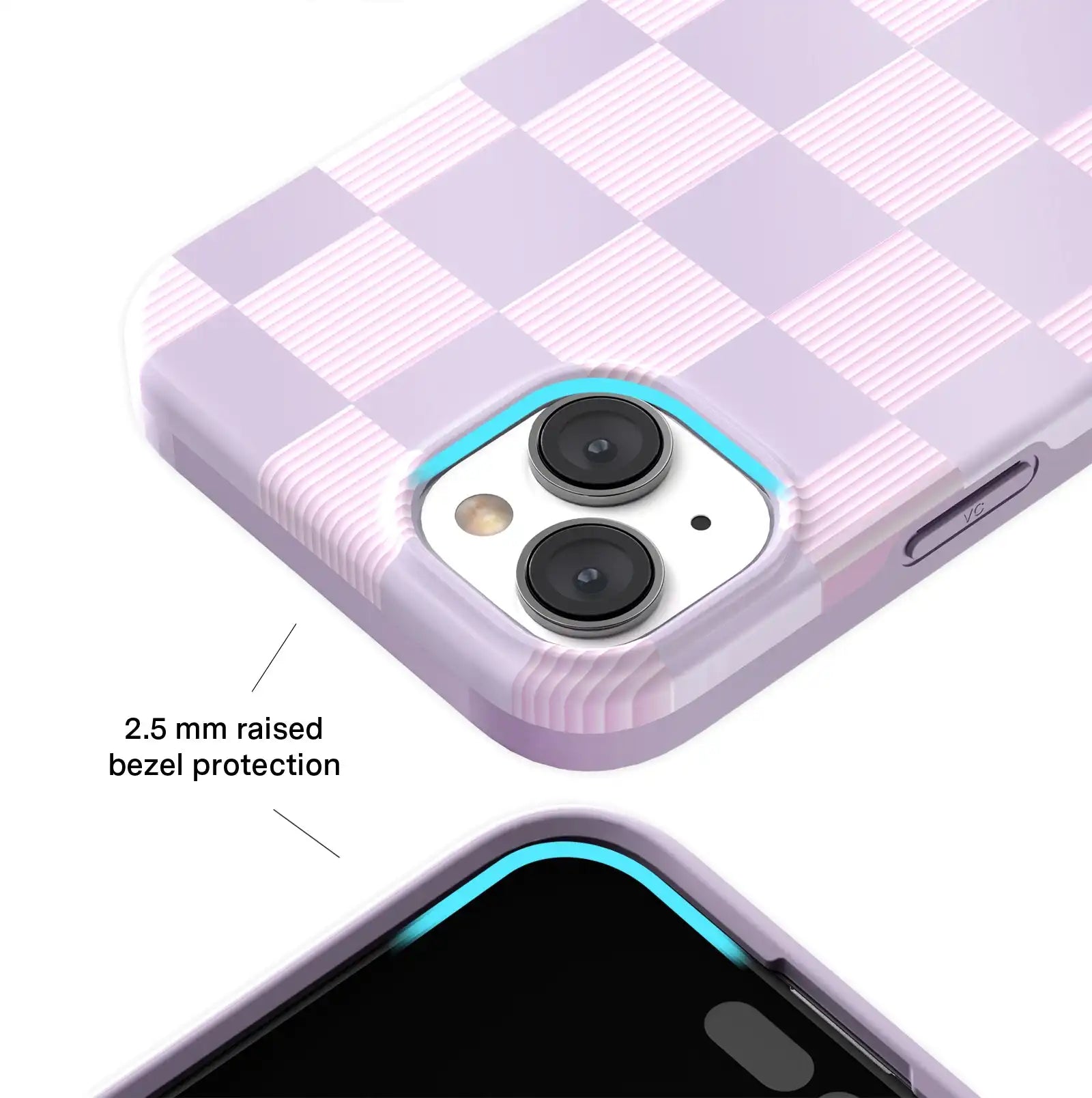 Lilac Vibe Checkered iPhone Case