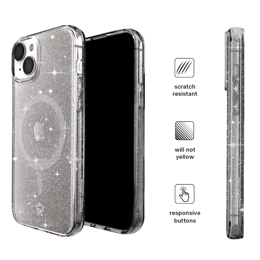 Grey Stardust Glitter iPhone Case