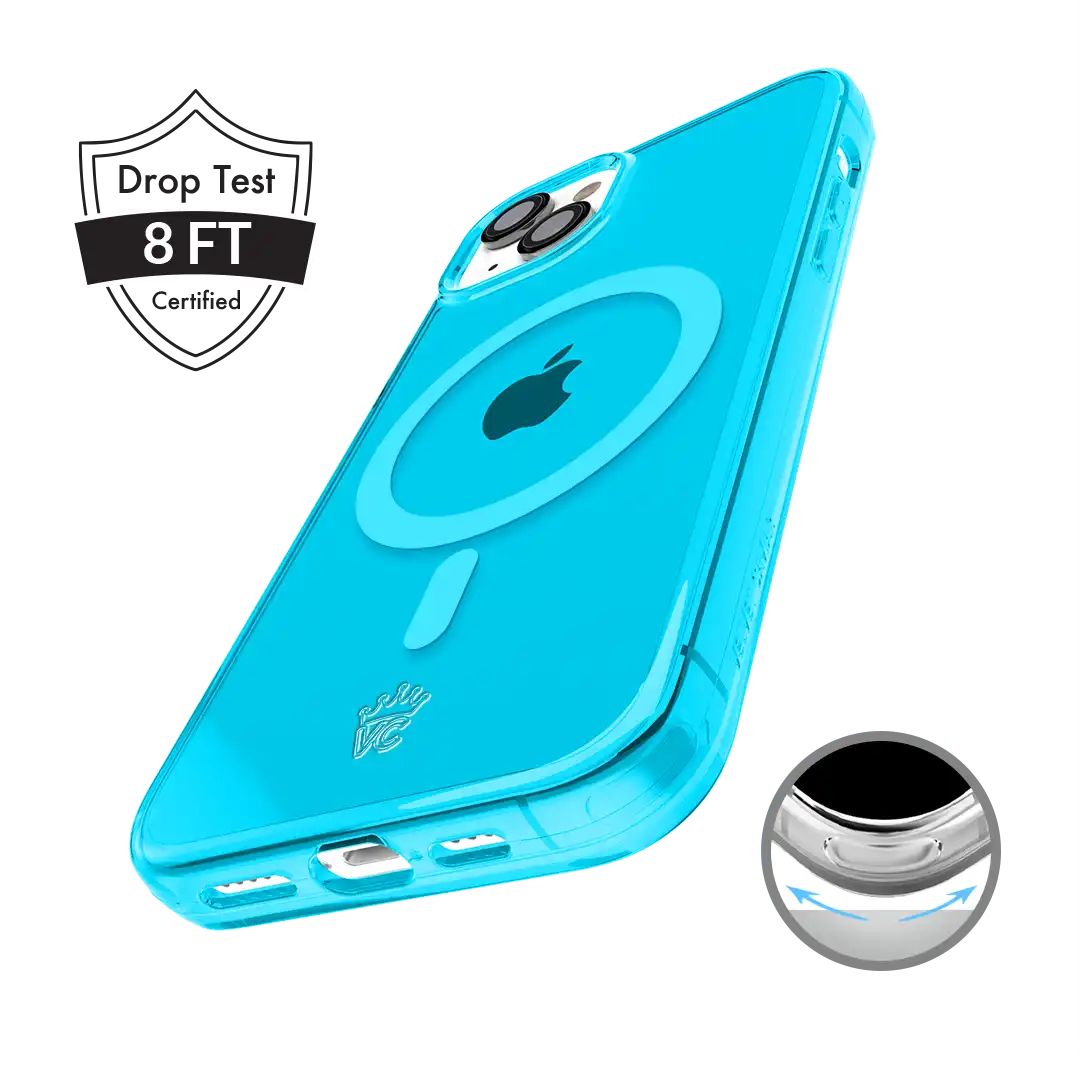 Neon Blue Clear iPhone Case