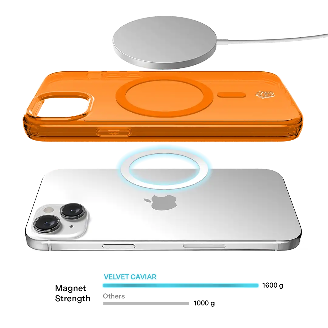 Neon Orange Clear iPhone Case