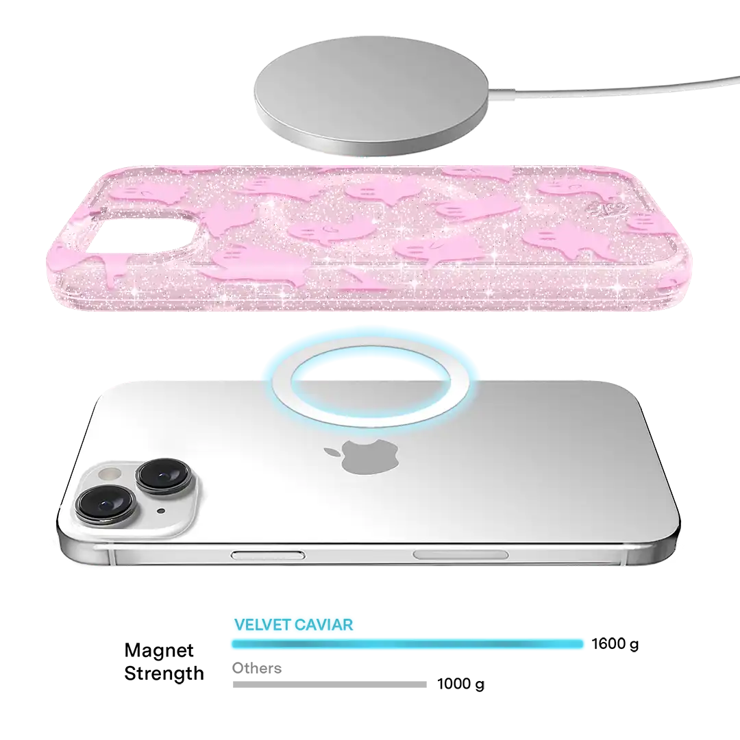 Ghosted Pink Glitter iPhone Case