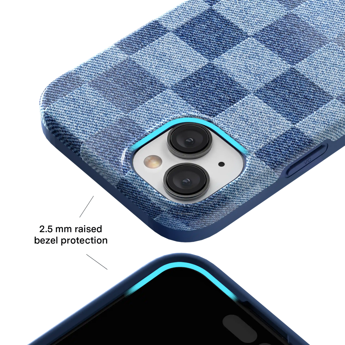 Denim Vibe Checkered iPhone Case