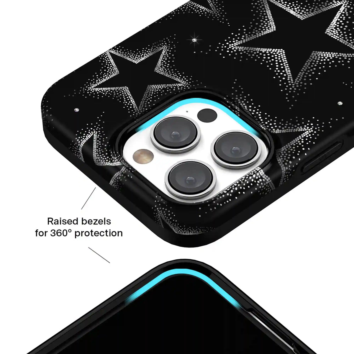 Crystal Chrome Stars iPhone Case