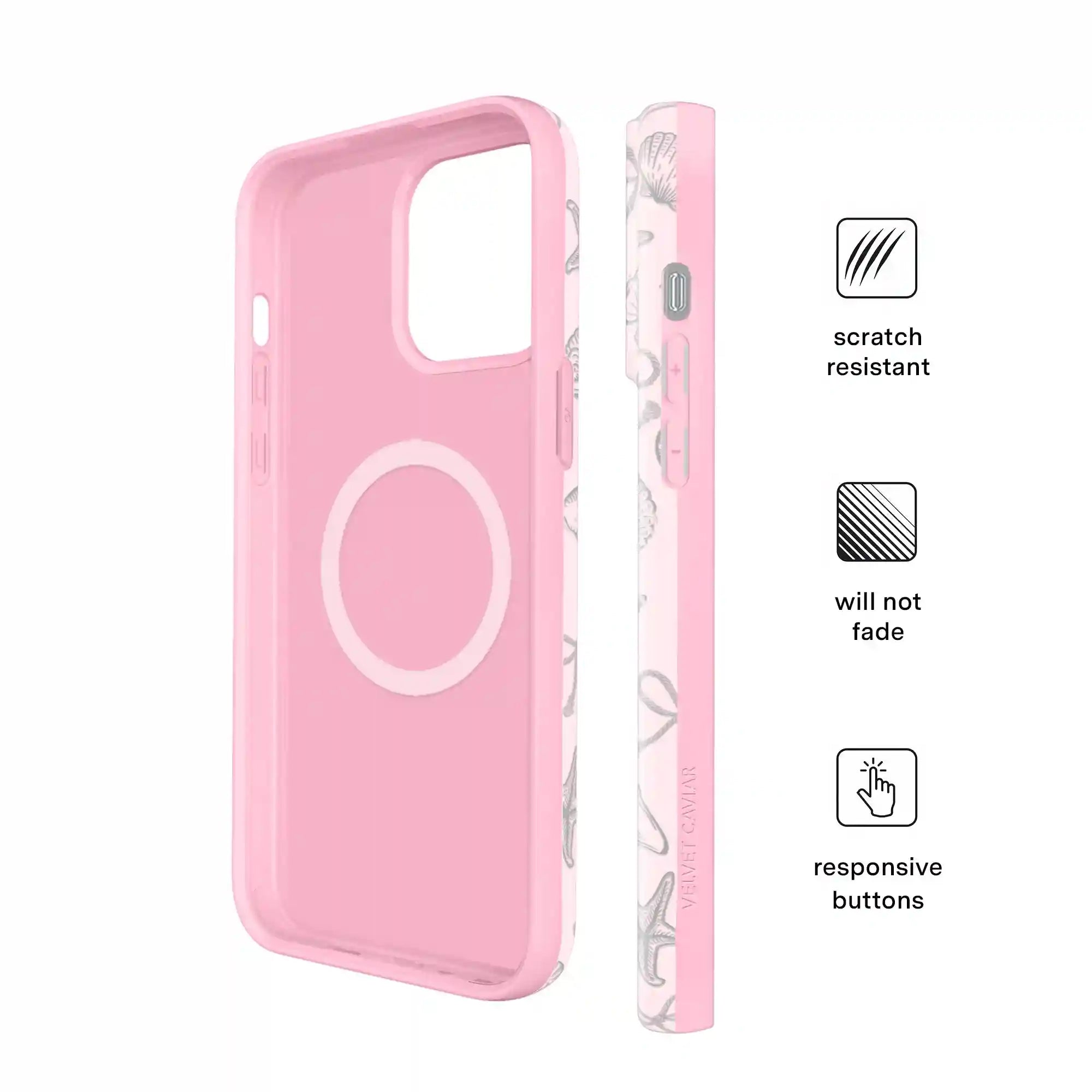 Pink Coastal Seashells iPhone Case