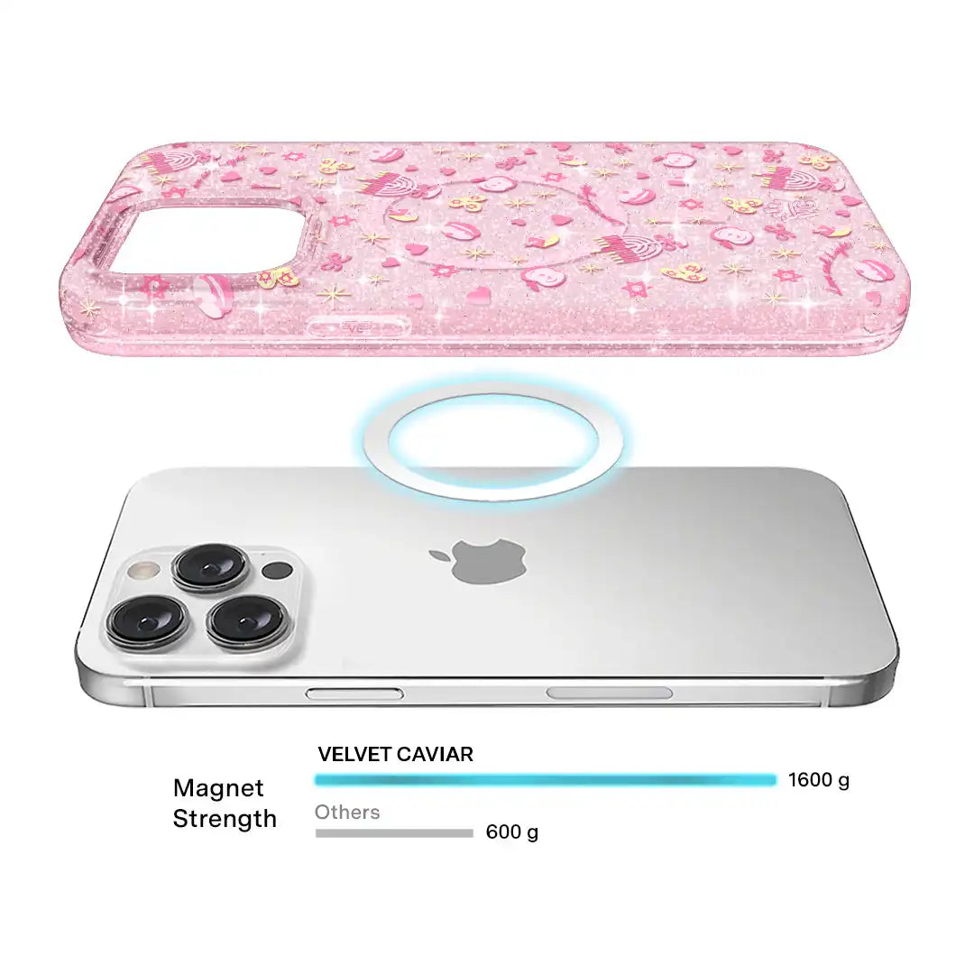 Pink Hanukkah Glitter iPhone Case