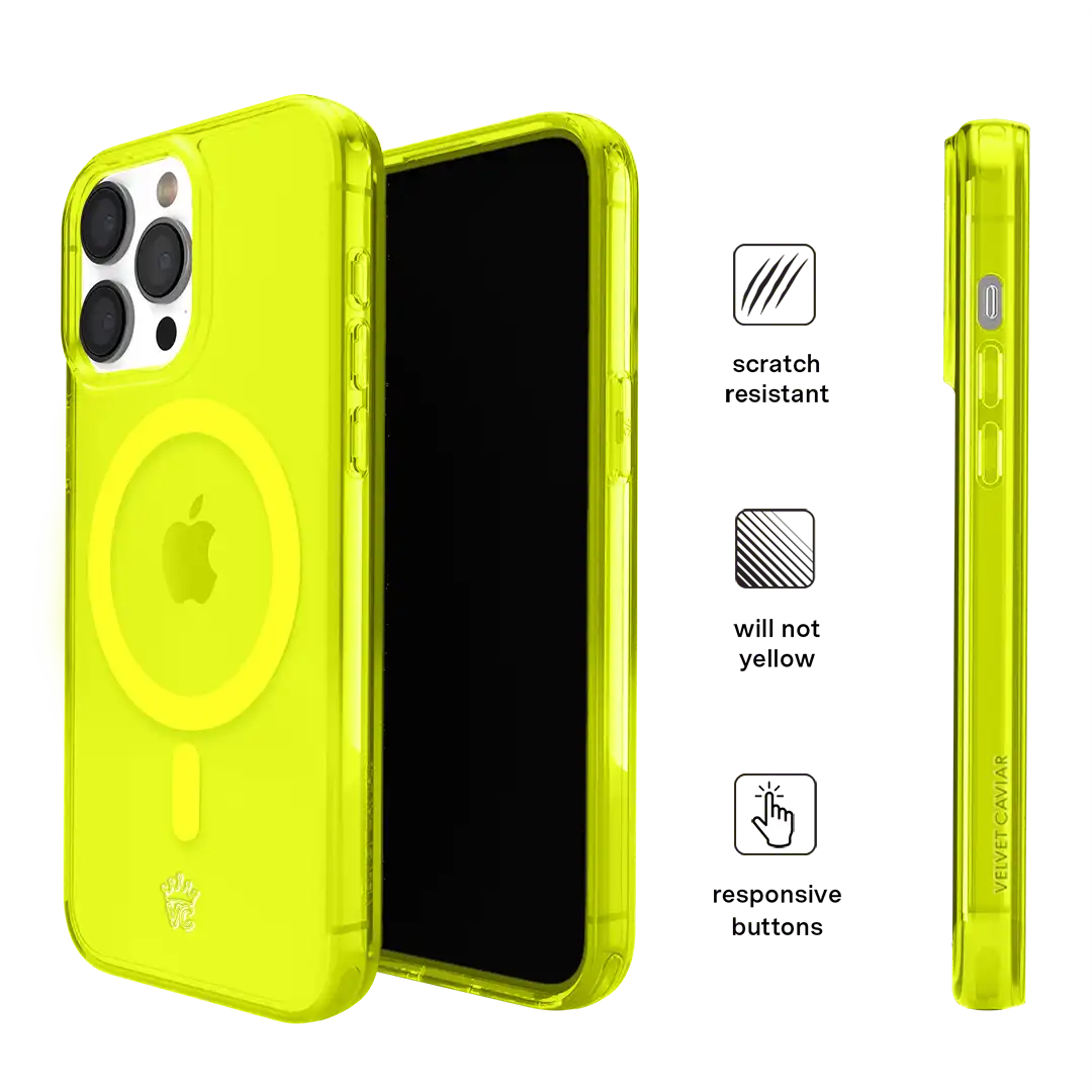 Neon Yellow Clear iPhone Case