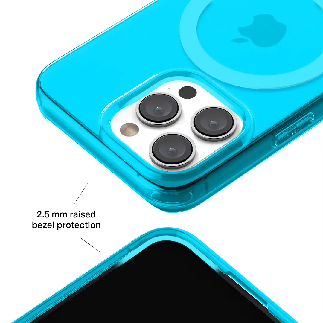 Neon Blue Clear iPhone Case
