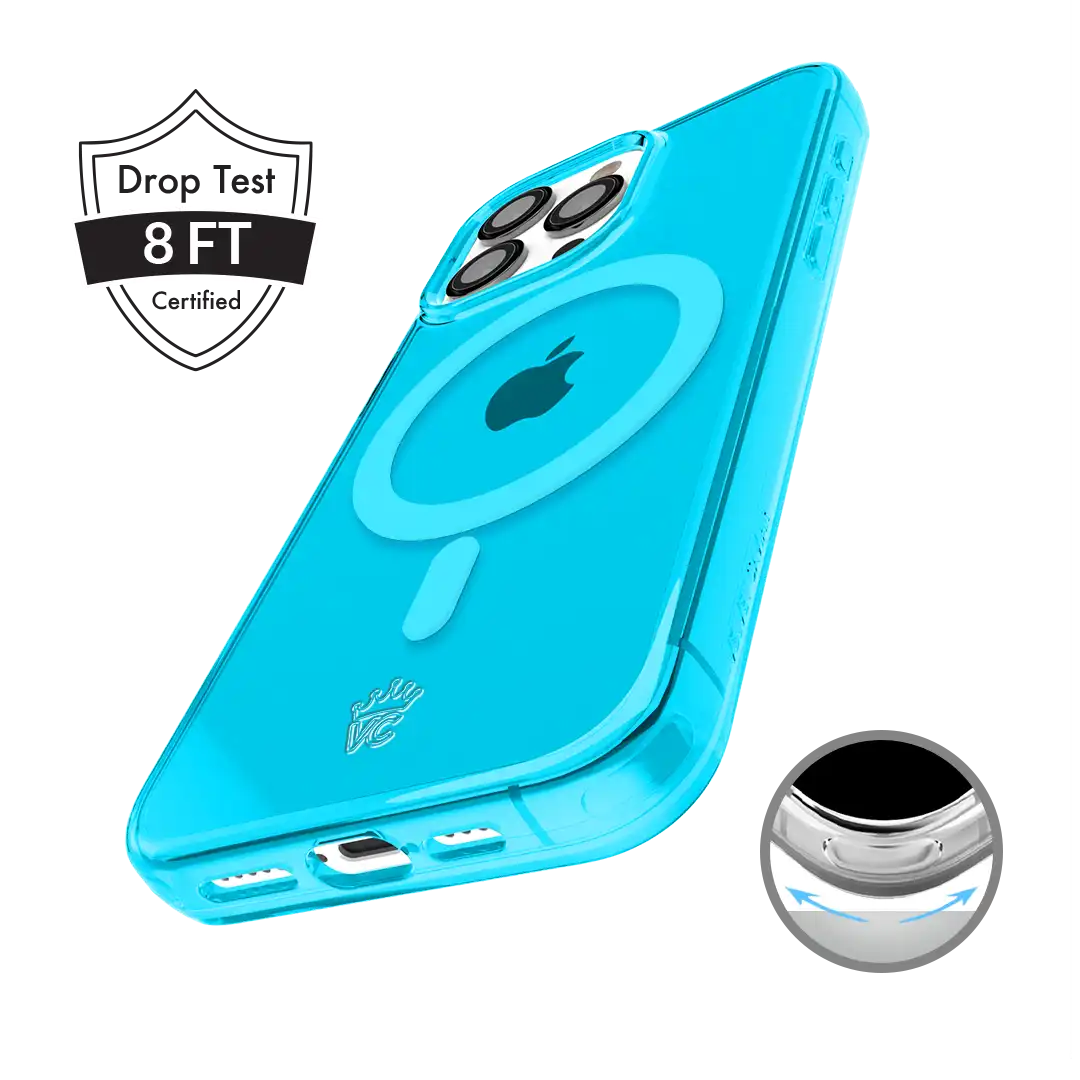Neon Blue Clear iPhone Case
