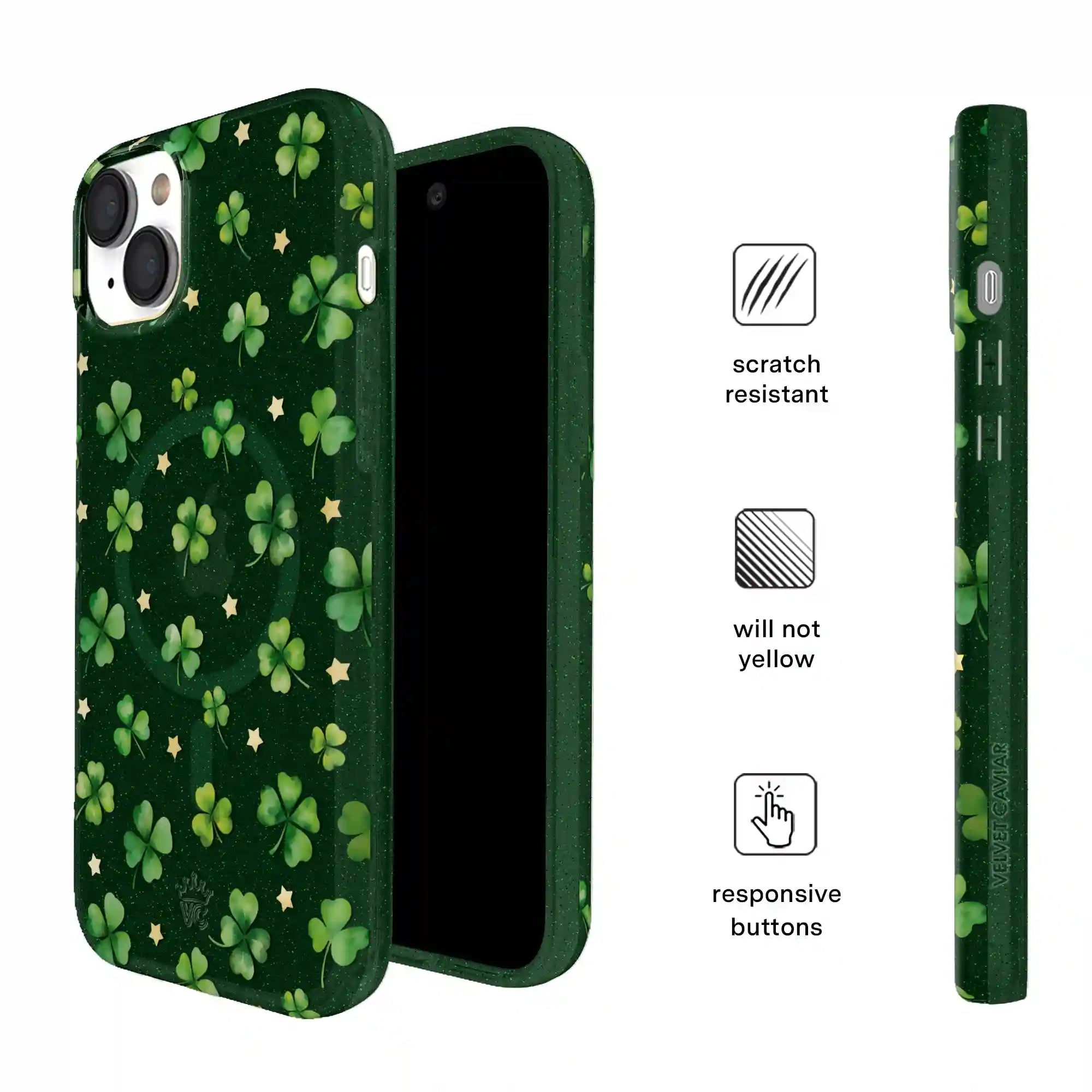 Lucky Clover Glitter iPhone Case