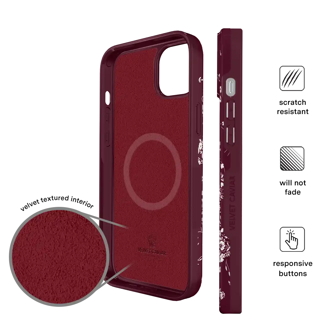 French Burgundy Floral iPhone Case