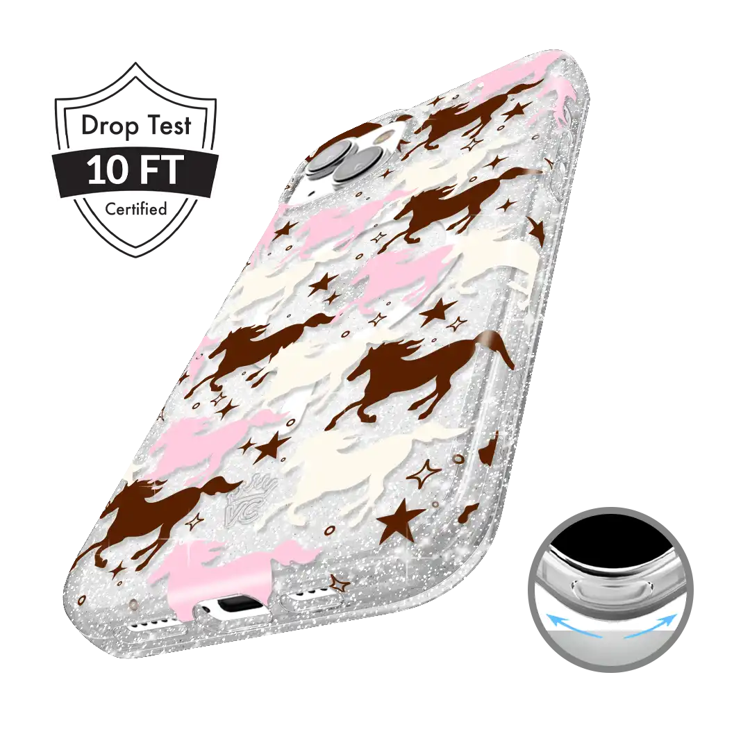 Pink Pony Glitter iPhone Case