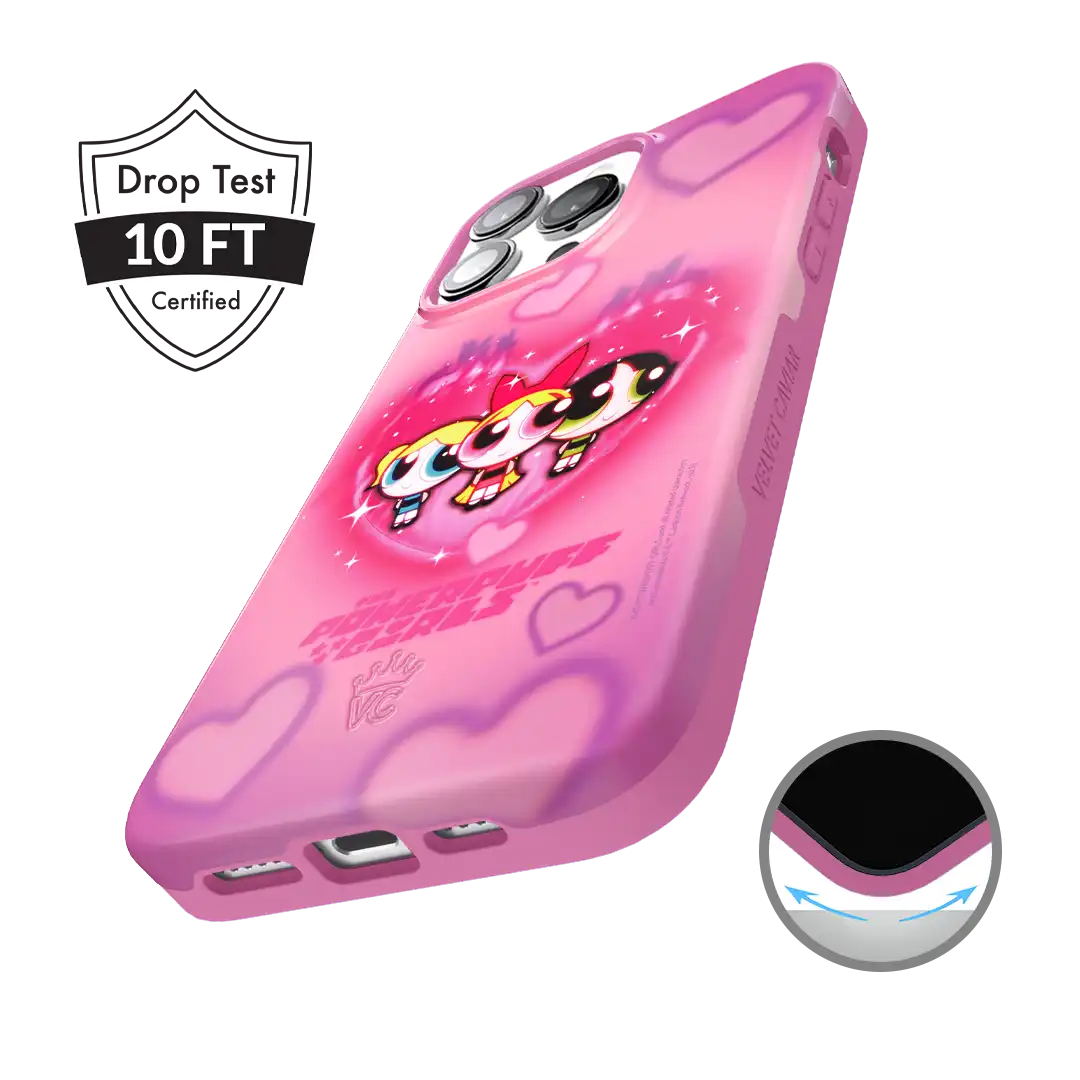 The Powerpuff Girls Airbrush Hearts iPhone Case