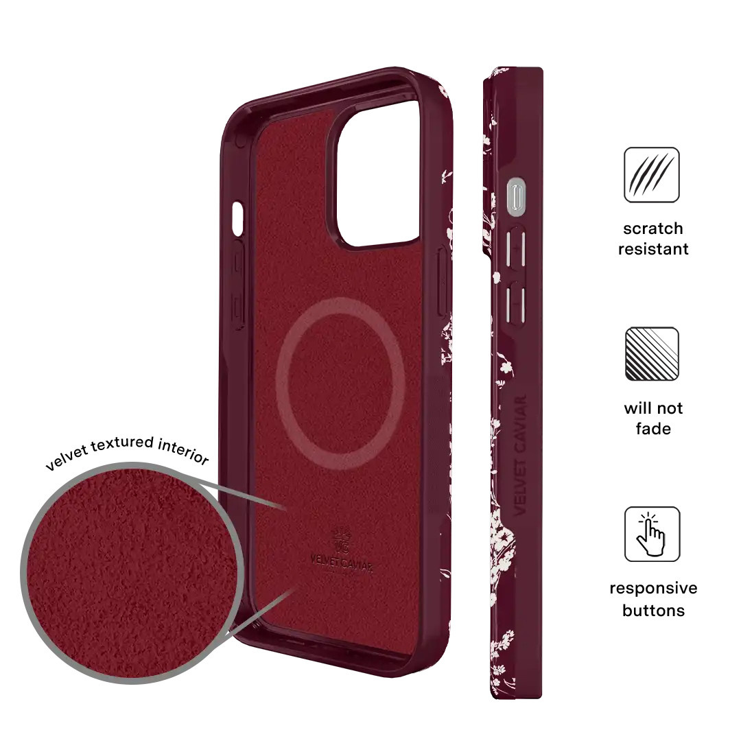 French Burgundy Floral iPhone Case