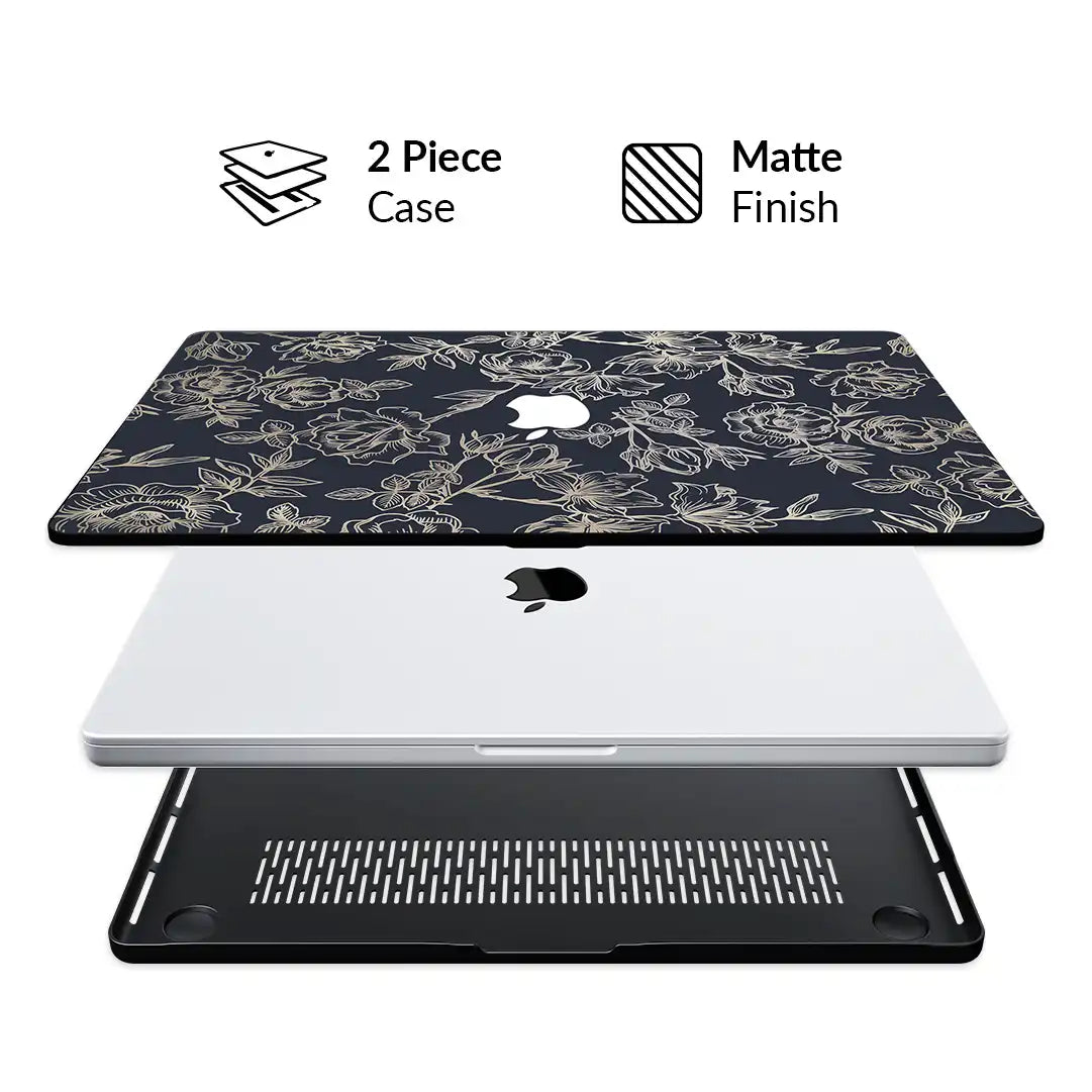 Floral Rose Gold MacBook Case