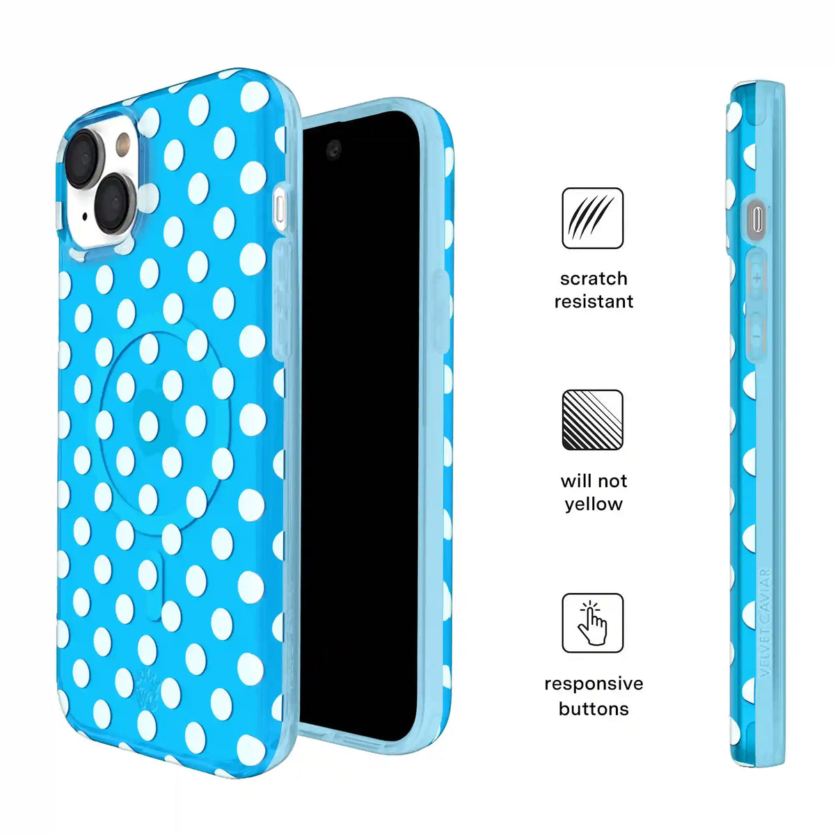 Aquamarine Polka Dot iPhone Case