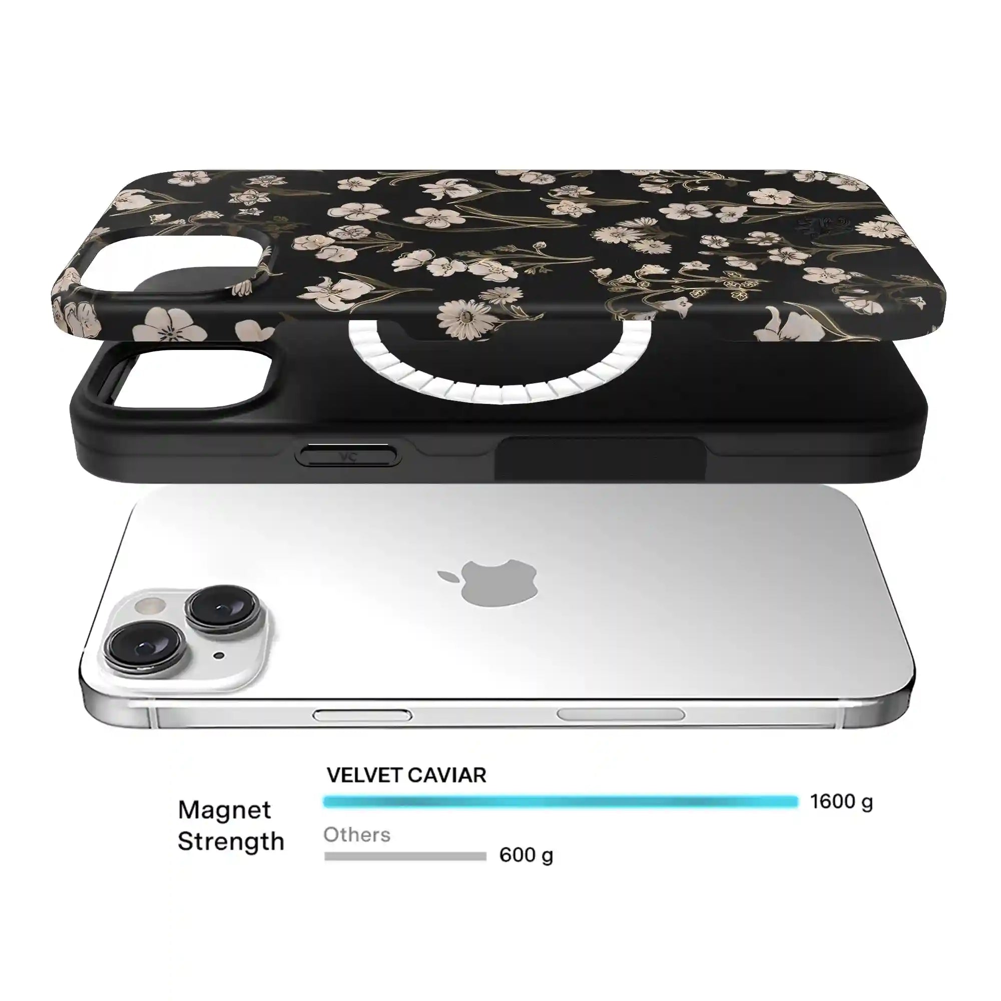 Nightbloom Gold Chrome Floral iPhone Case