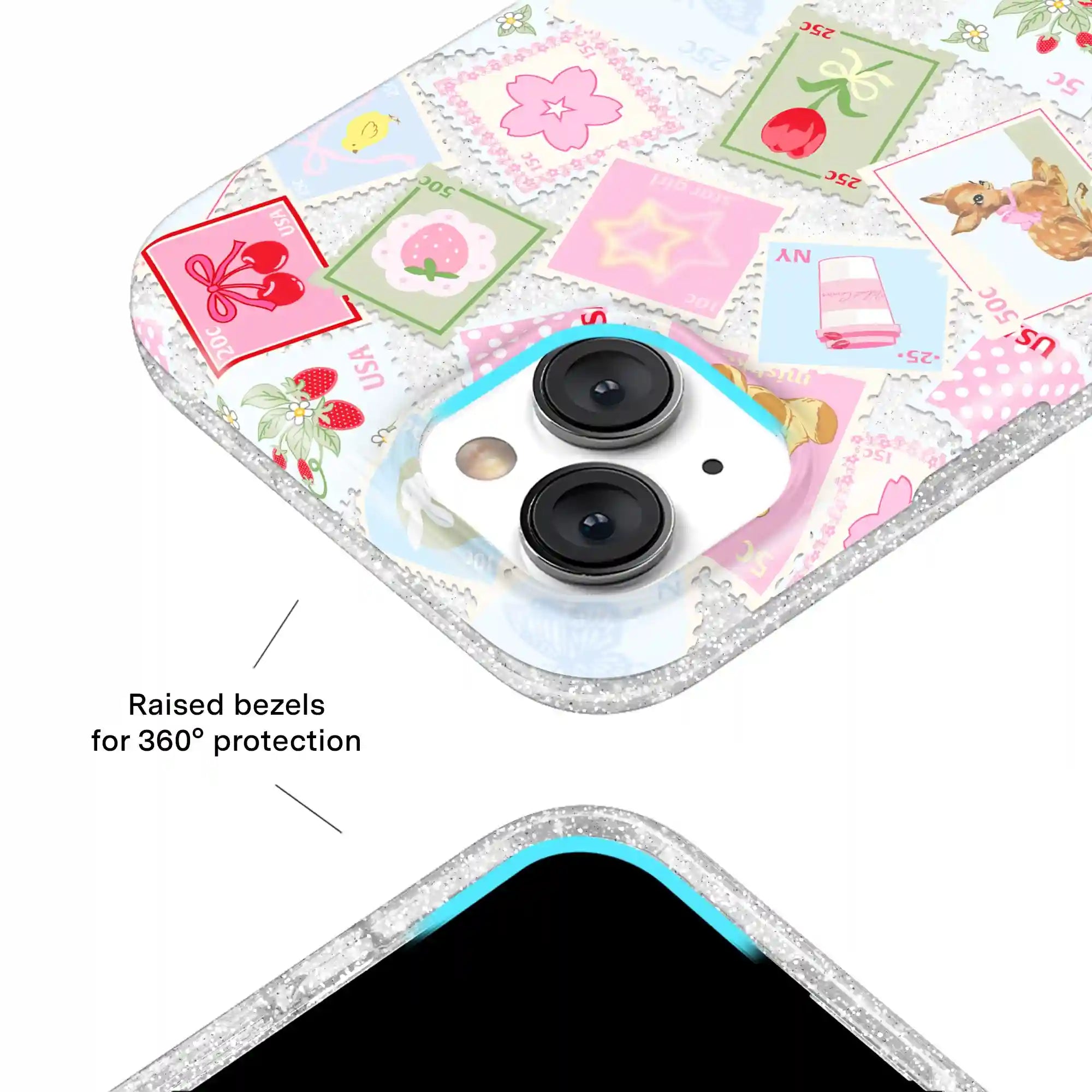 Spring Whimsy Stamps Glitter iPhone Case