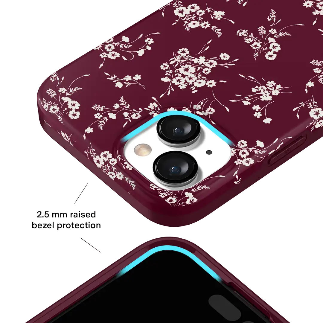 French Burgundy Floral iPhone Case