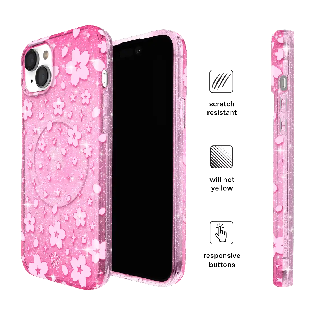 Cherry Blossom Glitter iPhone Case