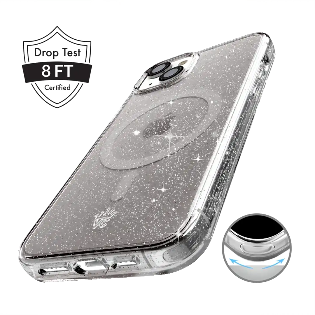 Grey Stardust Glitter iPhone Case
