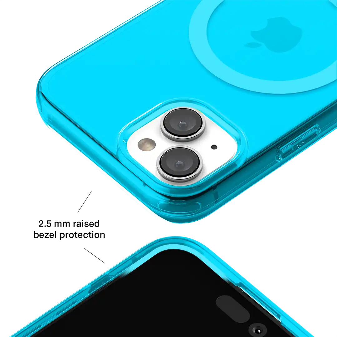 Neon Blue Clear iPhone Case