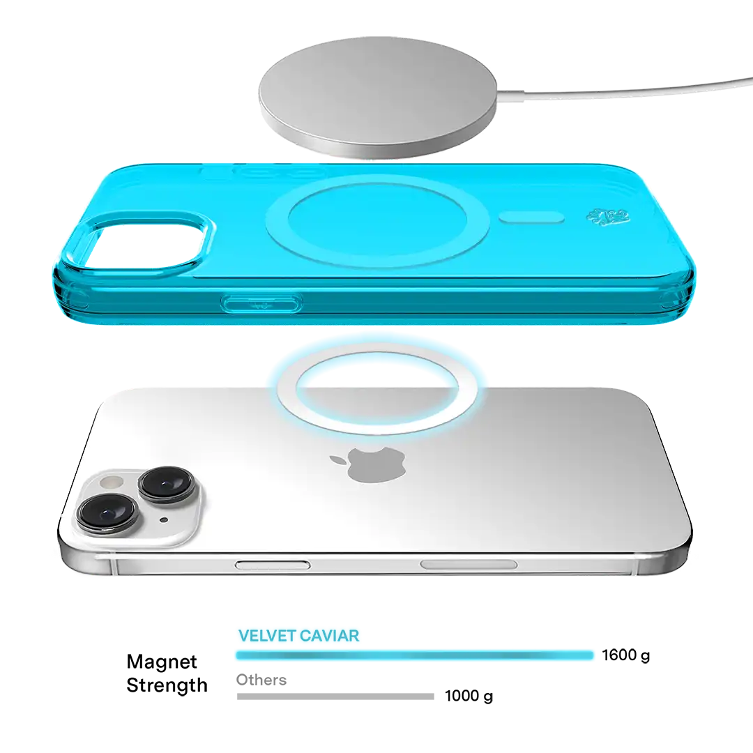 Neon Blue Clear iPhone Case