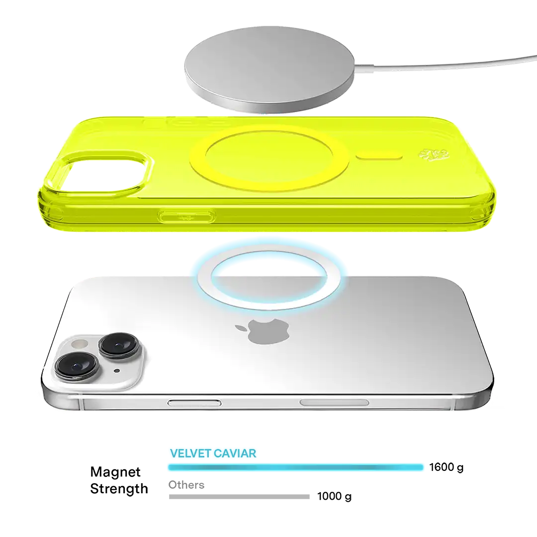 Neon Yellow Clear iPhone Case
