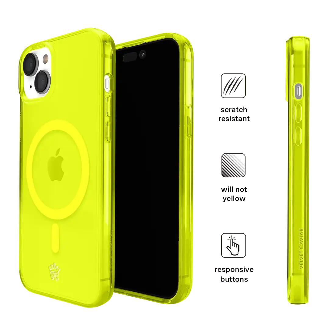 Neon Yellow Clear iPhone Case