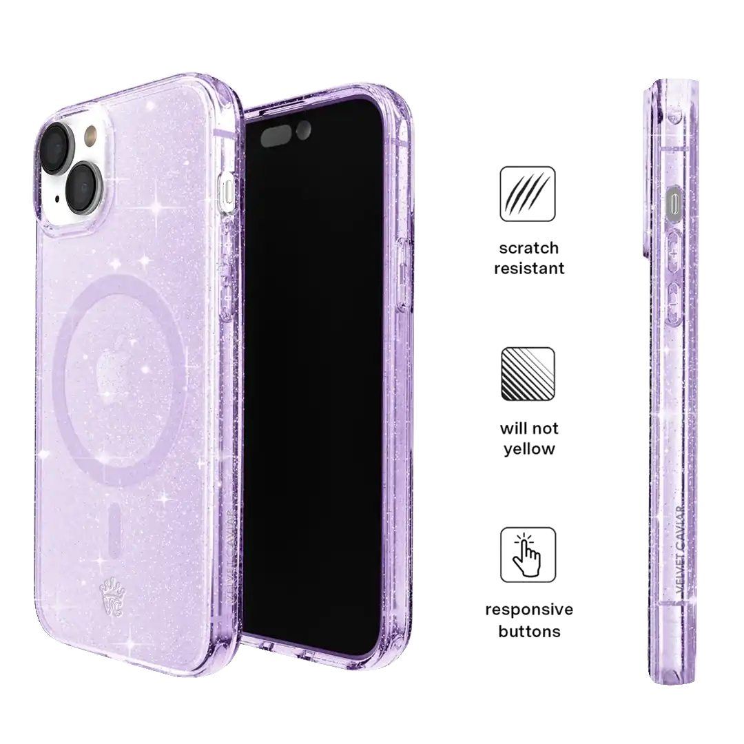 Lilac Stardust Glitter iPhone Case