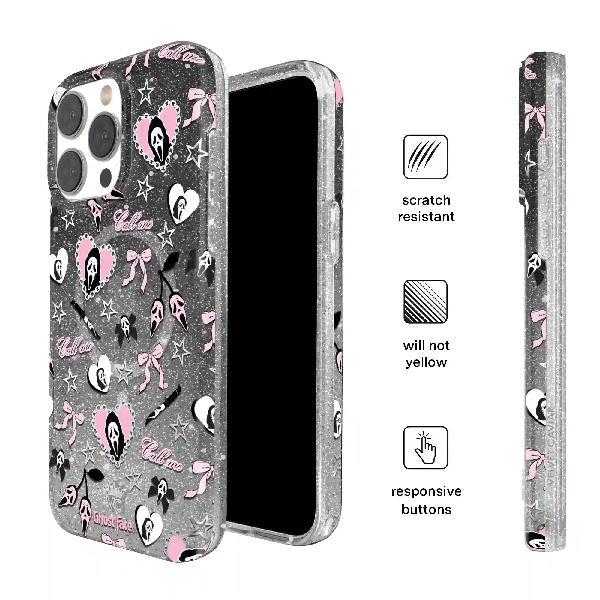 Ghost Face Goth Glitter iPhone Case