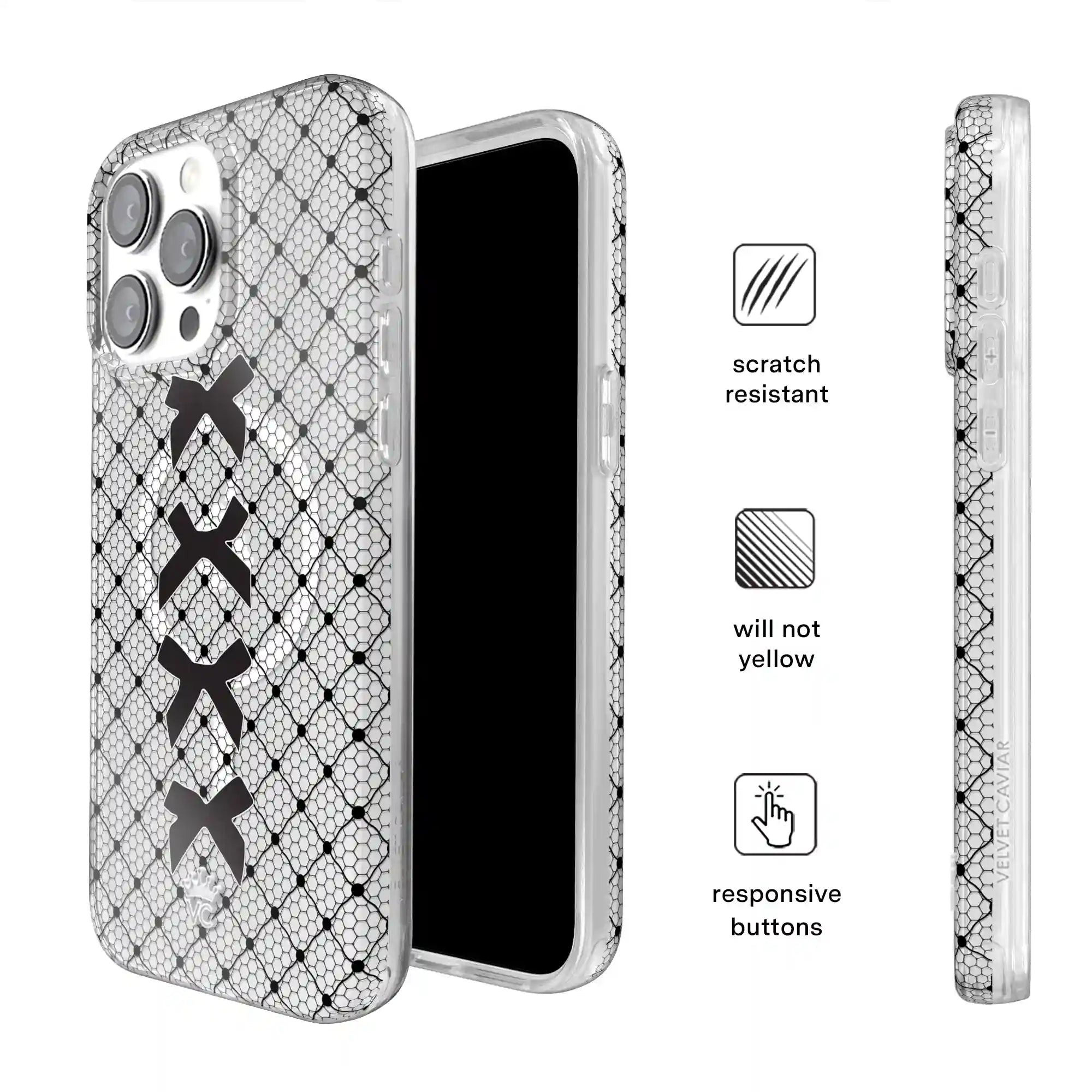 Lacy Black Bows iPhone Case