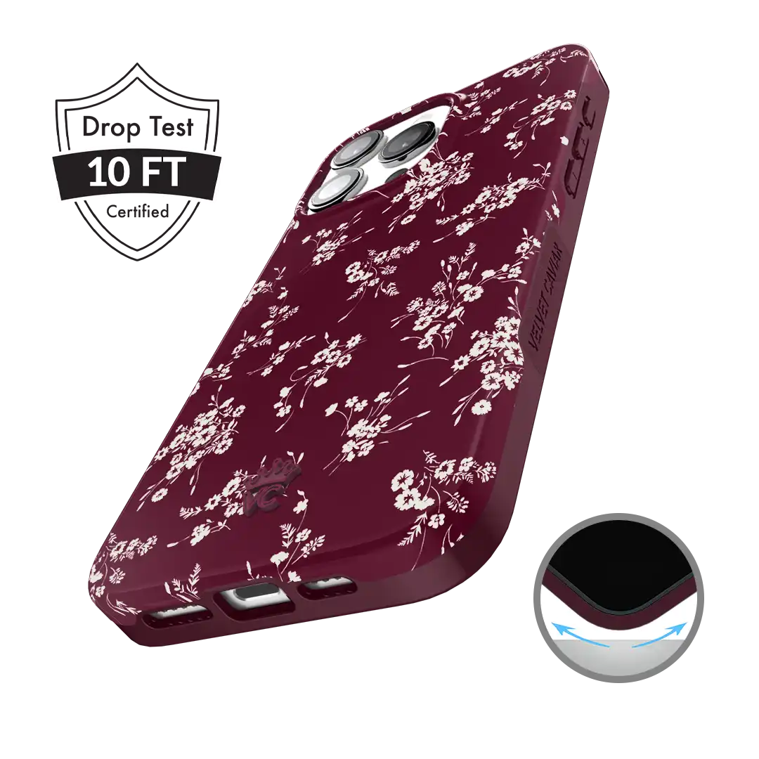French Burgundy Floral iPhone Case