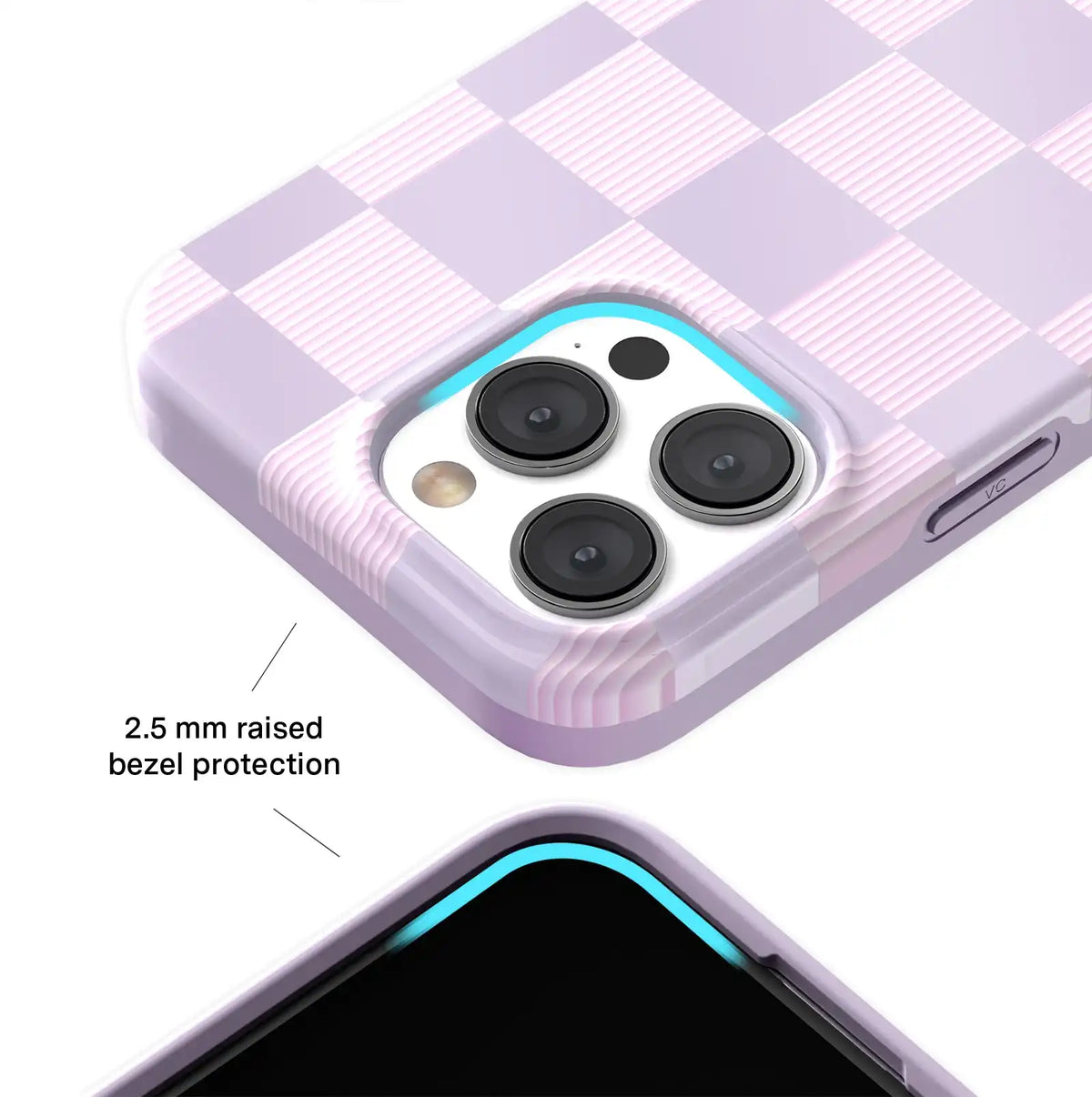 Lilac Vibe Checkered iPhone Case