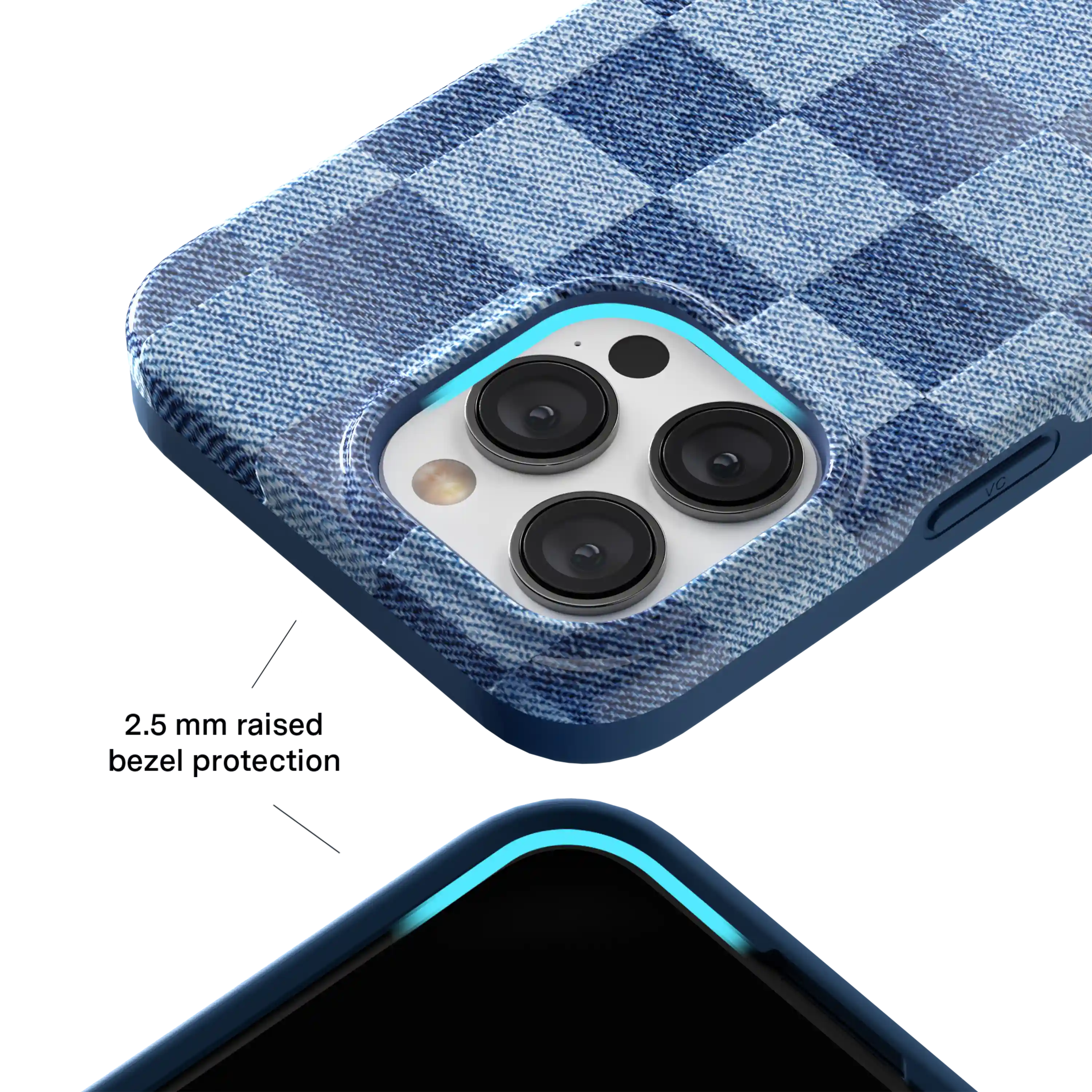 Denim Vibe Checkered iPhone Case