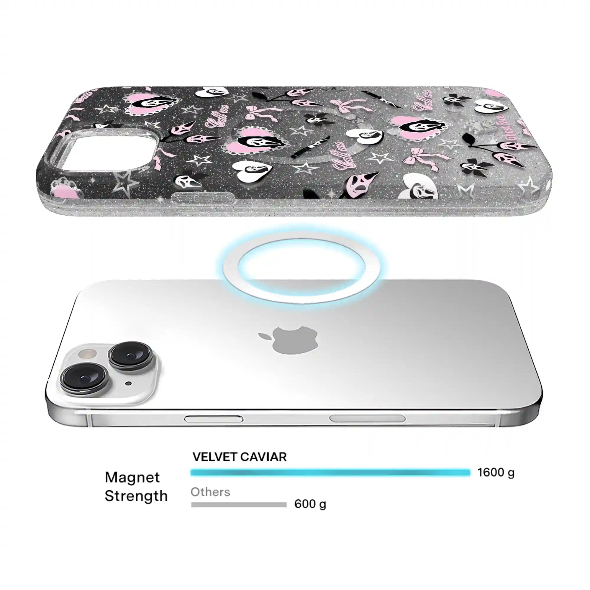 Ghost Face Goth Glitter iPhone Case