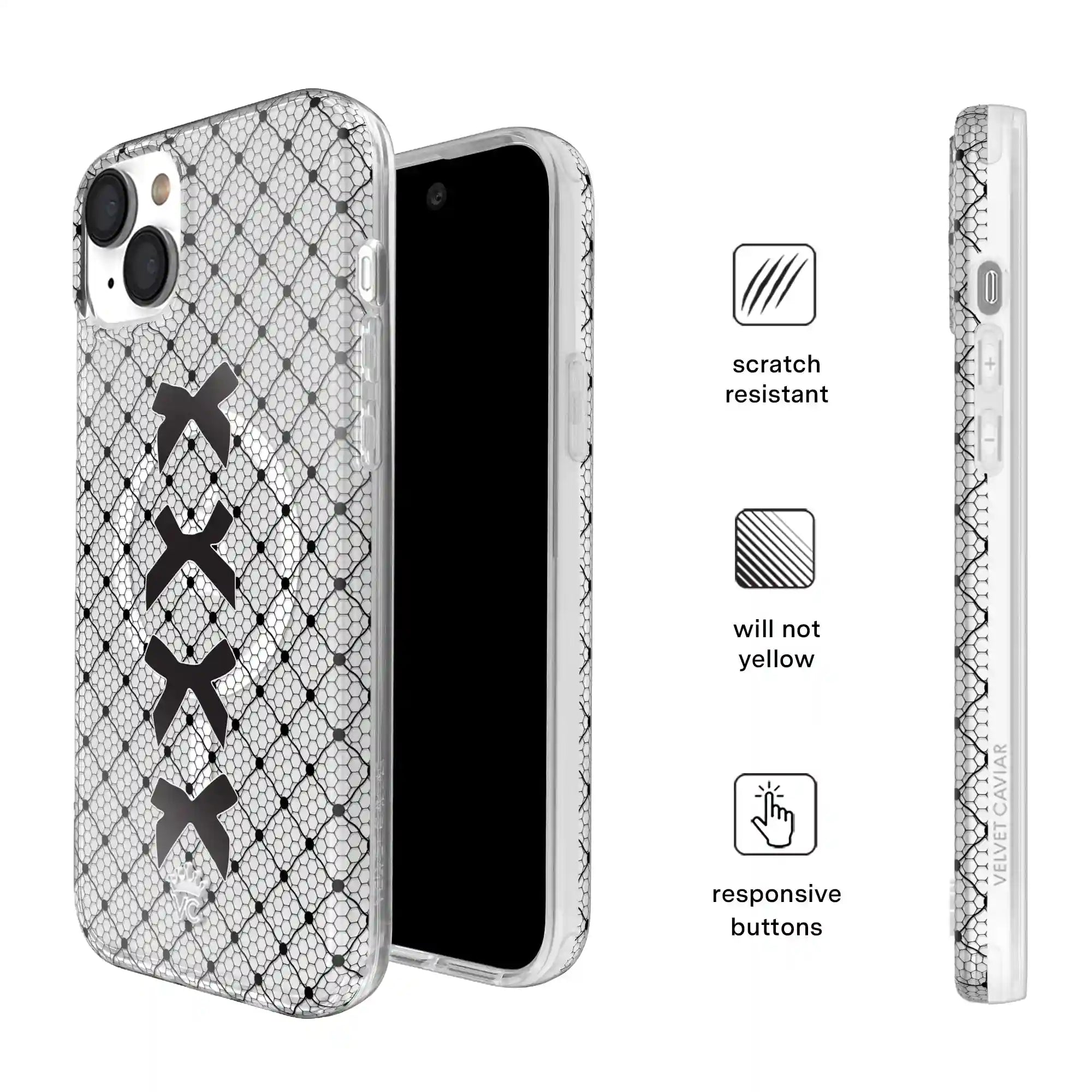Lacy Black Bows iPhone Case