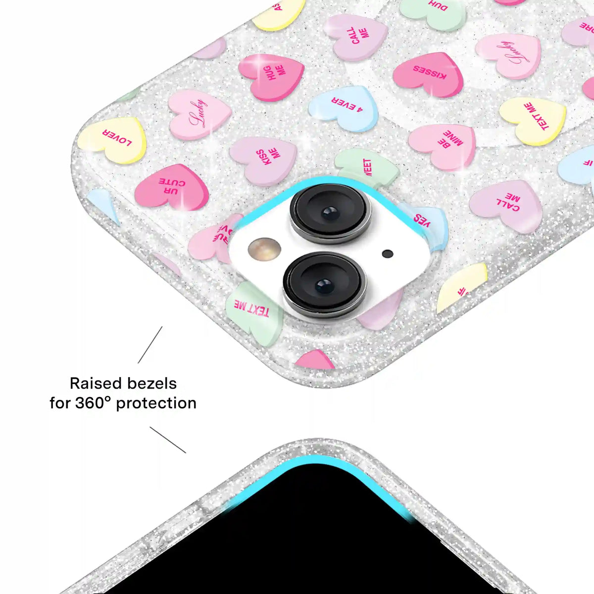 Sweet Hearts Glitter iPhone Case