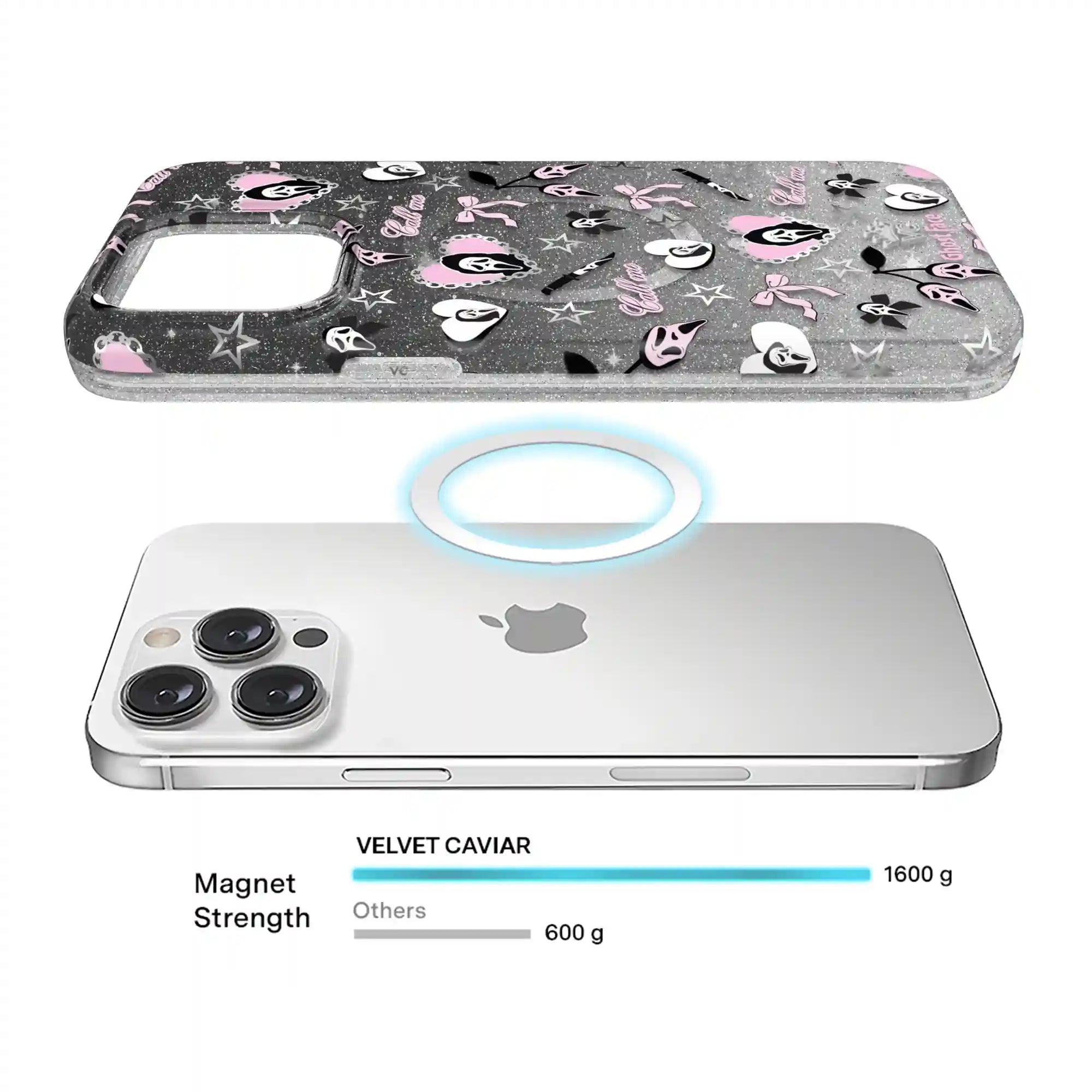 Ghost Face Goth Glitter iPhone Case