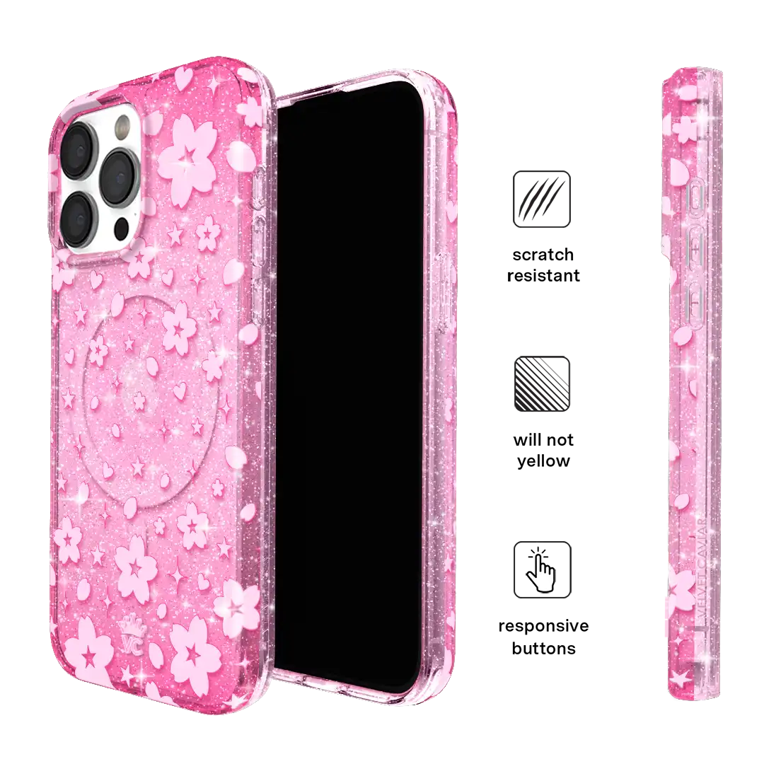 Cherry Blossom Glitter iPhone Case