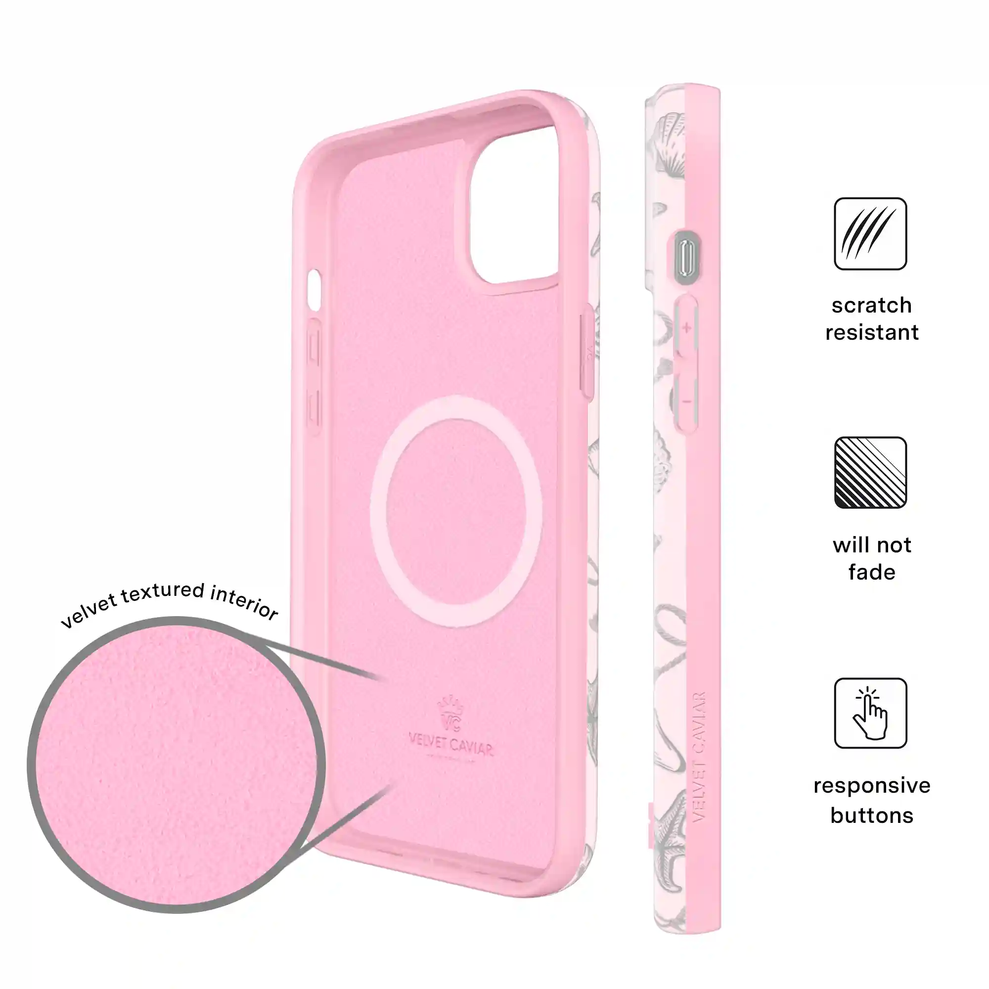 Pink Coastal Seashells iPhone Case